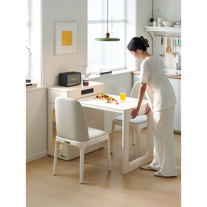✨Multifunctional Storage Cabinet, Retractable Island Dining Table with induction cooker