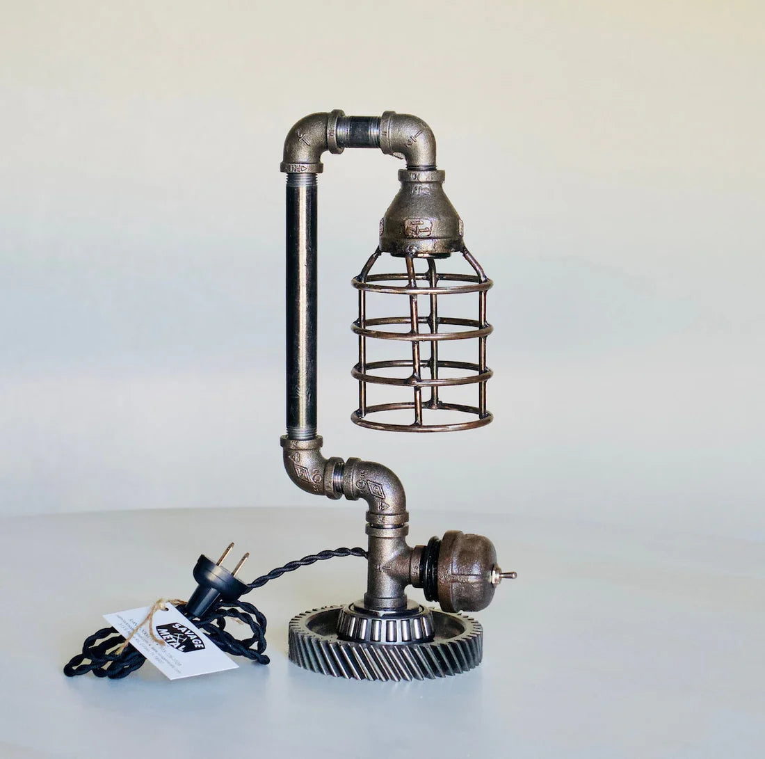 Savage Steampunk Lamp Rustic Handmade Home Decor