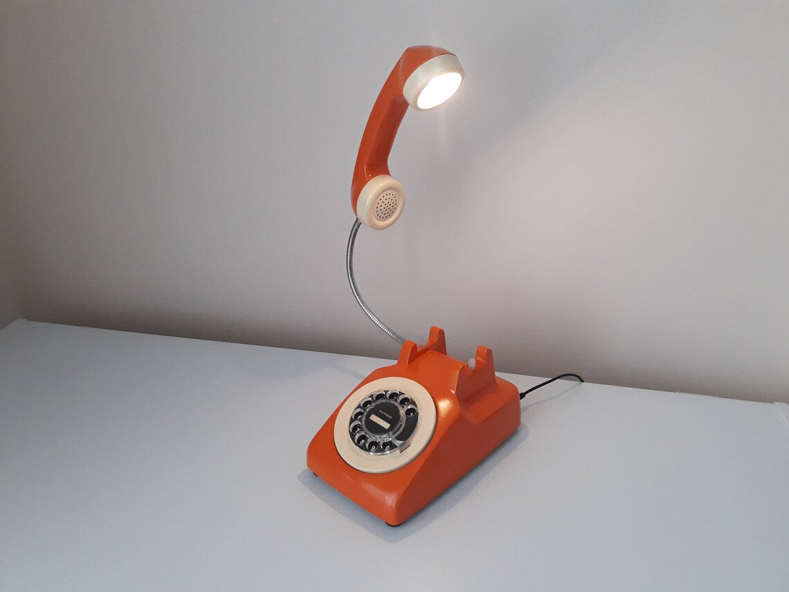 📞Vintage Orange Telephone Lamp