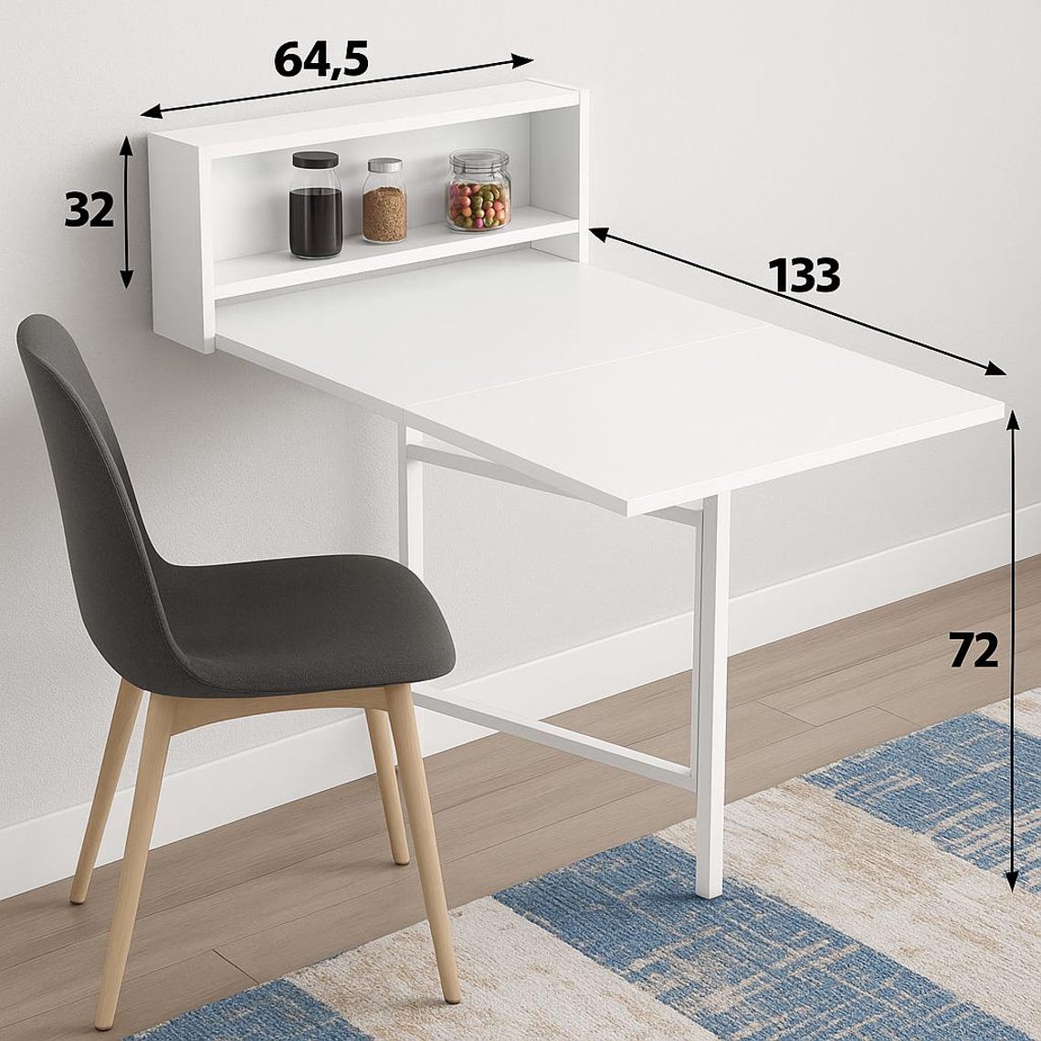 Foldable Wall-Mounted Table, Multi-Functional Folding Table
