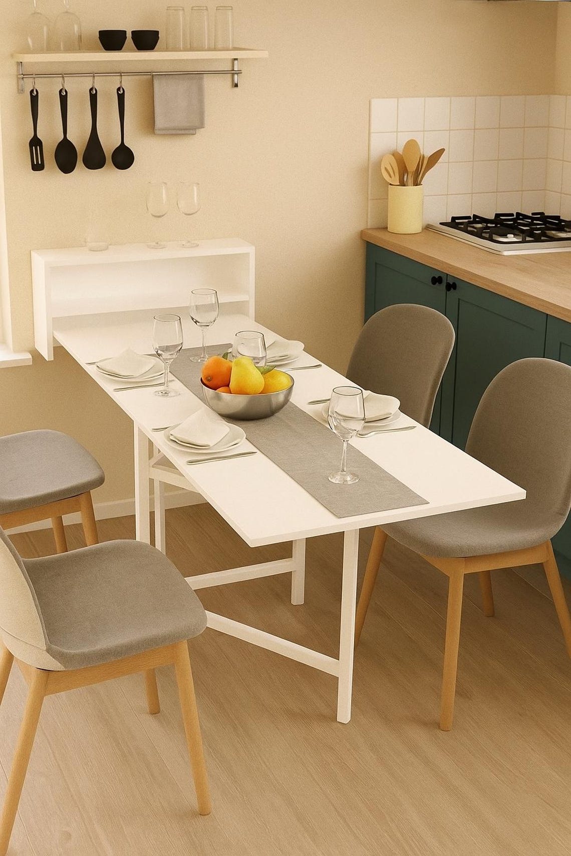 Foldable Wall-Mounted Table, Multi-Functional Folding Table