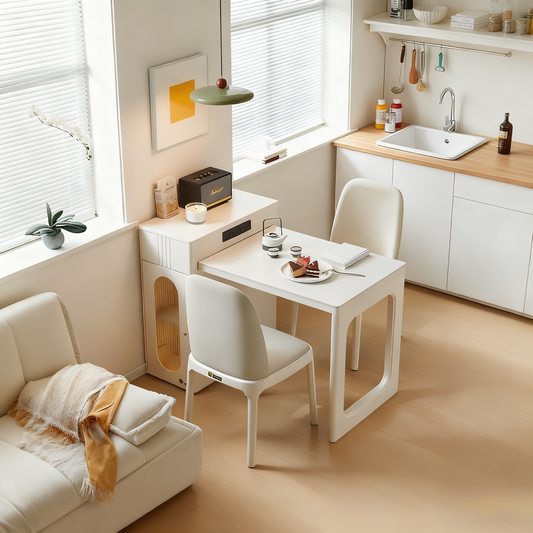 ✨Multifunctional Storage Cabinet, Retractable Island Dining Table with induction cooker